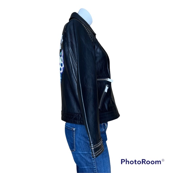 Zadig & Voltaire Kawai Cuir Paint 100% Cow Leather Jacket Sz L NWT - Picture 4 of 13